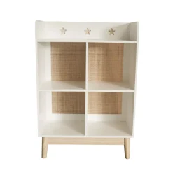 EMINZA Mobili Bambini-Scaffale portagiochi bambino legno 4 scomparti (H86 cm) Stars