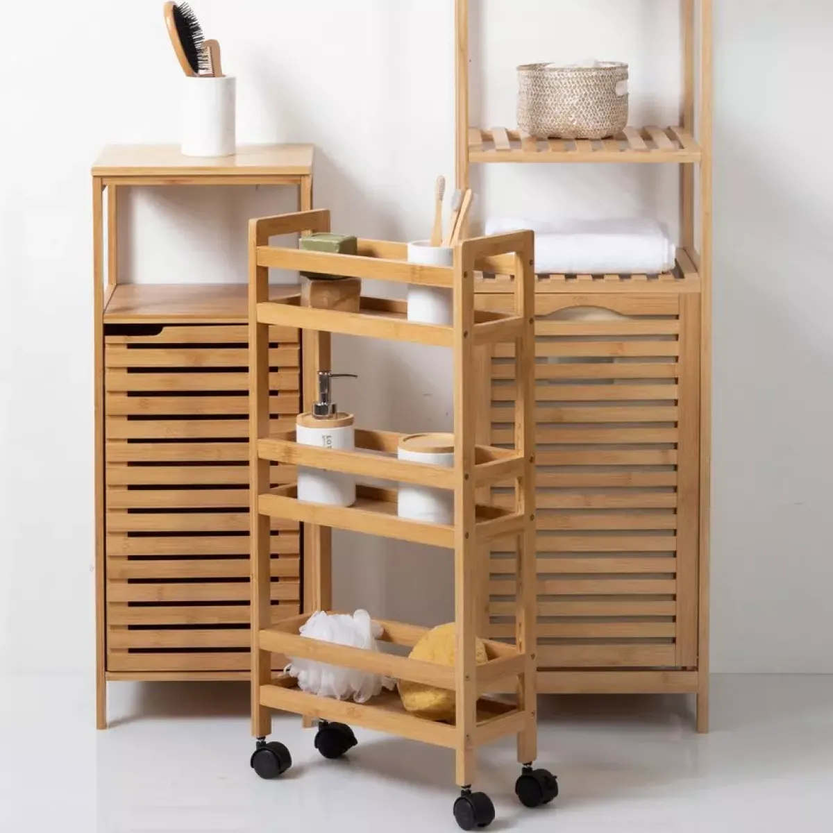 ATMOSPHERA Mobili Bagno-Scaffale 3 ripiani bambù (H74,5 cm) Pia