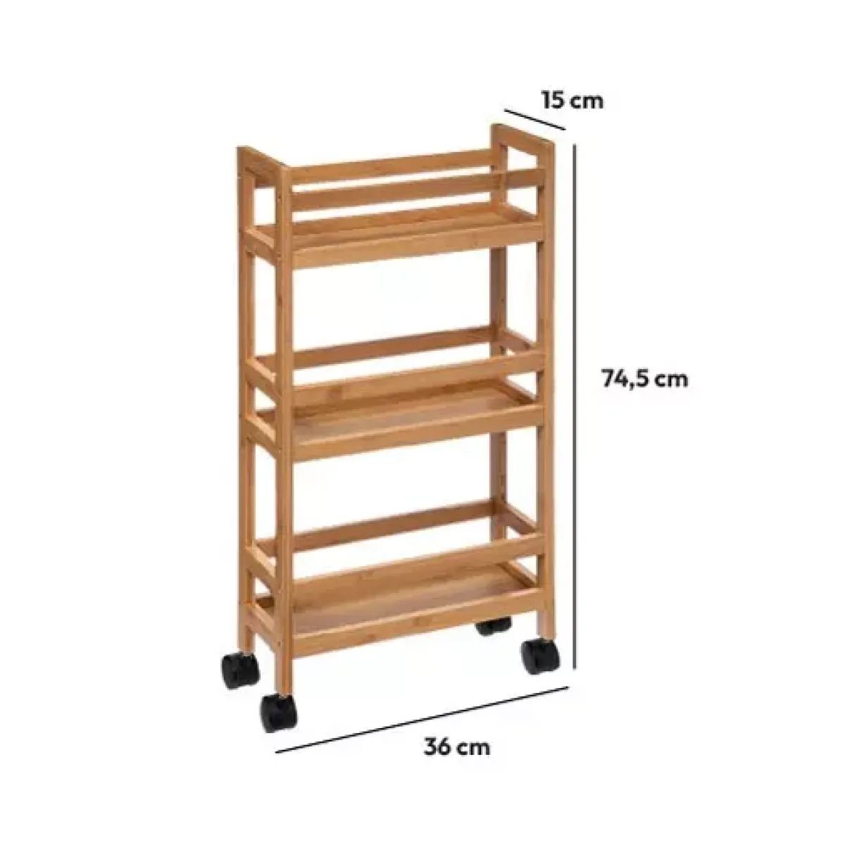 ATMOSPHERA Mobili Bagno-Scaffale 3 ripiani bambù (H74,5 cm) Pia