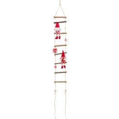 JJA Decorazioni E Oggetti Natalizi|Personaggi E Oggetti Grande Dimensione-Scala in legno da appendere (H115 cm) I folletti birichini