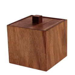 TENDANCE Accessori Bagno-Scatola di cotone in legno d'acacia (H10 cm) Lina