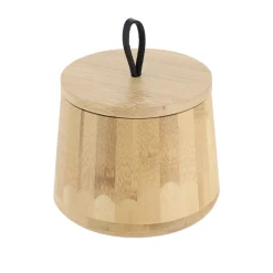TENDANCE Accessori Bagno-Scatola di cotone rotondo in bambù (D11 cm) Hawaï