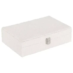 Atmosphera, cru017dateur d'intu017drieur Elementi Decorativi-Scatola per gioielli bouclette (28 x 19 cm) Loe Bianca