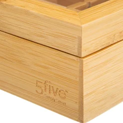 5 Five Simply Smart Cesti E Scatole Portaoggetti-Scatola 12 scomparti rimovibile (23 x 28 cm) Siao Bambù