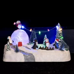 KAEMINGK Villaggio Di Natale Luminoso-Scena della vita illuminata Aera giochi dei pinguini a pile