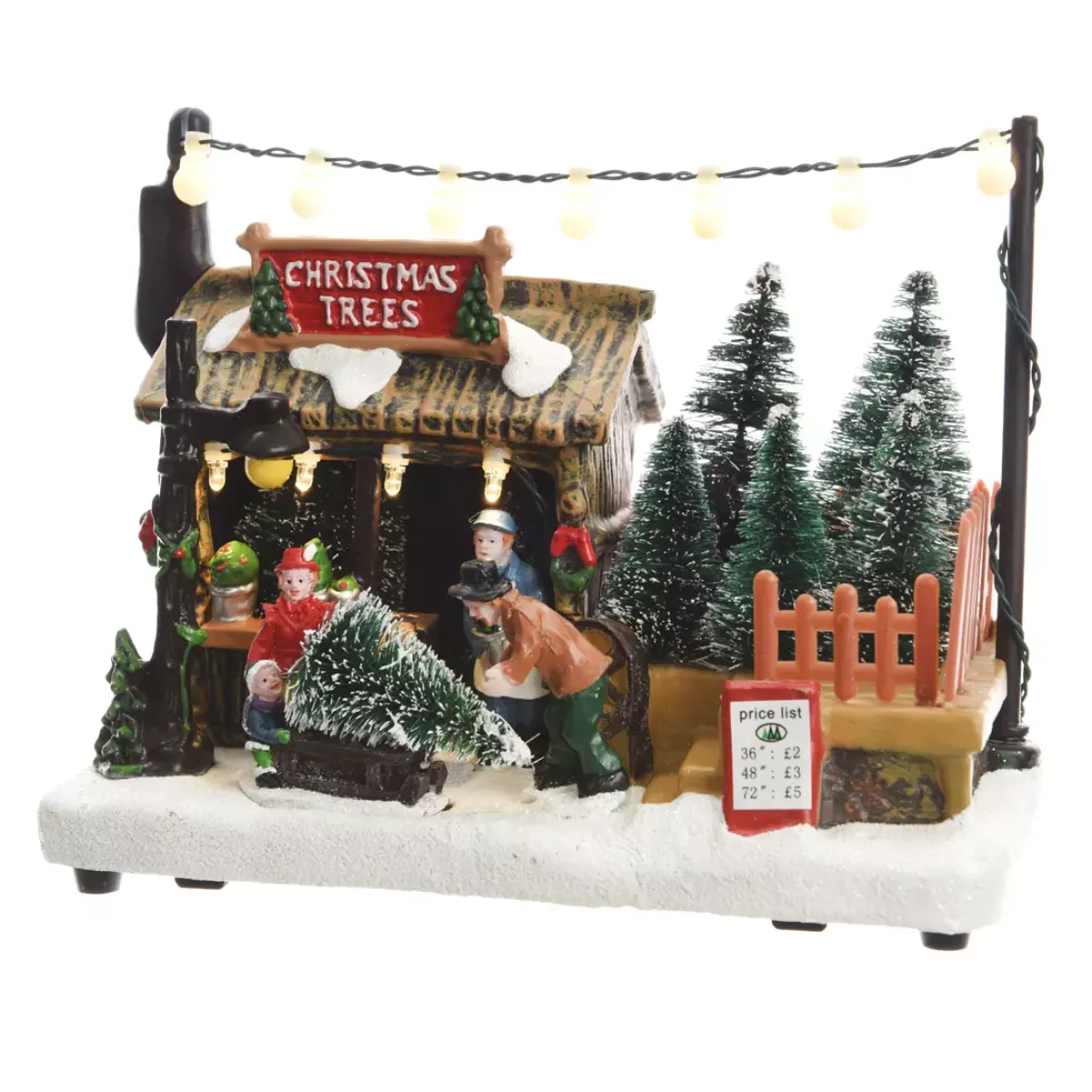 KAEMINGK Villaggio Di Natale Luminoso-Scena della vita illuminata Mercato di Natale a pile