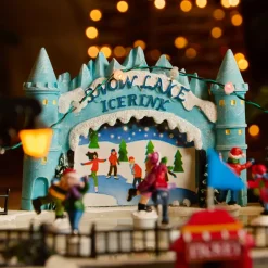 KAEMINGK Villaggio Di Natale Luminoso-Scena di vita illuminata e musicale Pista di patinaggio esterna