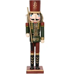 KAEMINGK Babbo Natale Animali E Personaggi-Schiaccianoci in legno (H38 cm) Timothé la regalità Verde e