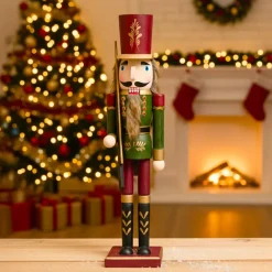 KAEMINGK Babbo Natale Animali E Personaggi-Schiaccianoci in legno (H50 cm) Timothé la regalità Verde e