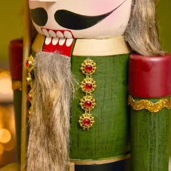 KAEMINGK Babbo Natale Animali E Personaggi-Schiaccianoci in legno (H50 cm) Timothé la regalità Verde e