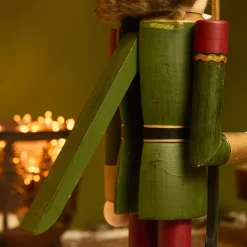 KAEMINGK Babbo Natale Animali E Personaggi-Schiaccianoci in legno (H76 cm) Timothé la regalità Verde e