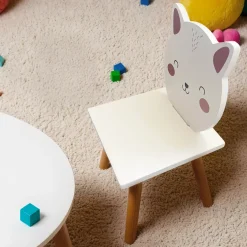 EMINZA Mobili Bambini-Sedia bambini legno (Alt 46 cm) Gattino