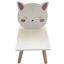 EMINZA Mobili Bambini-Sedia bambini legno (Alt 46 cm) Gattino