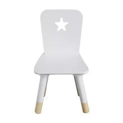 EMINZA Mobili Bambini-Sedia bambino legno (H50 cm) Stars Bianca