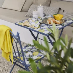 Sedia bistro pieghevole in mosaico Sorrento Azzurro