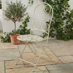 Sedia bistrot pieghevole in mosaico Genève Crema