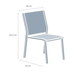 Sedia da giardino impilabile Alluminio Murano Grigio antracite