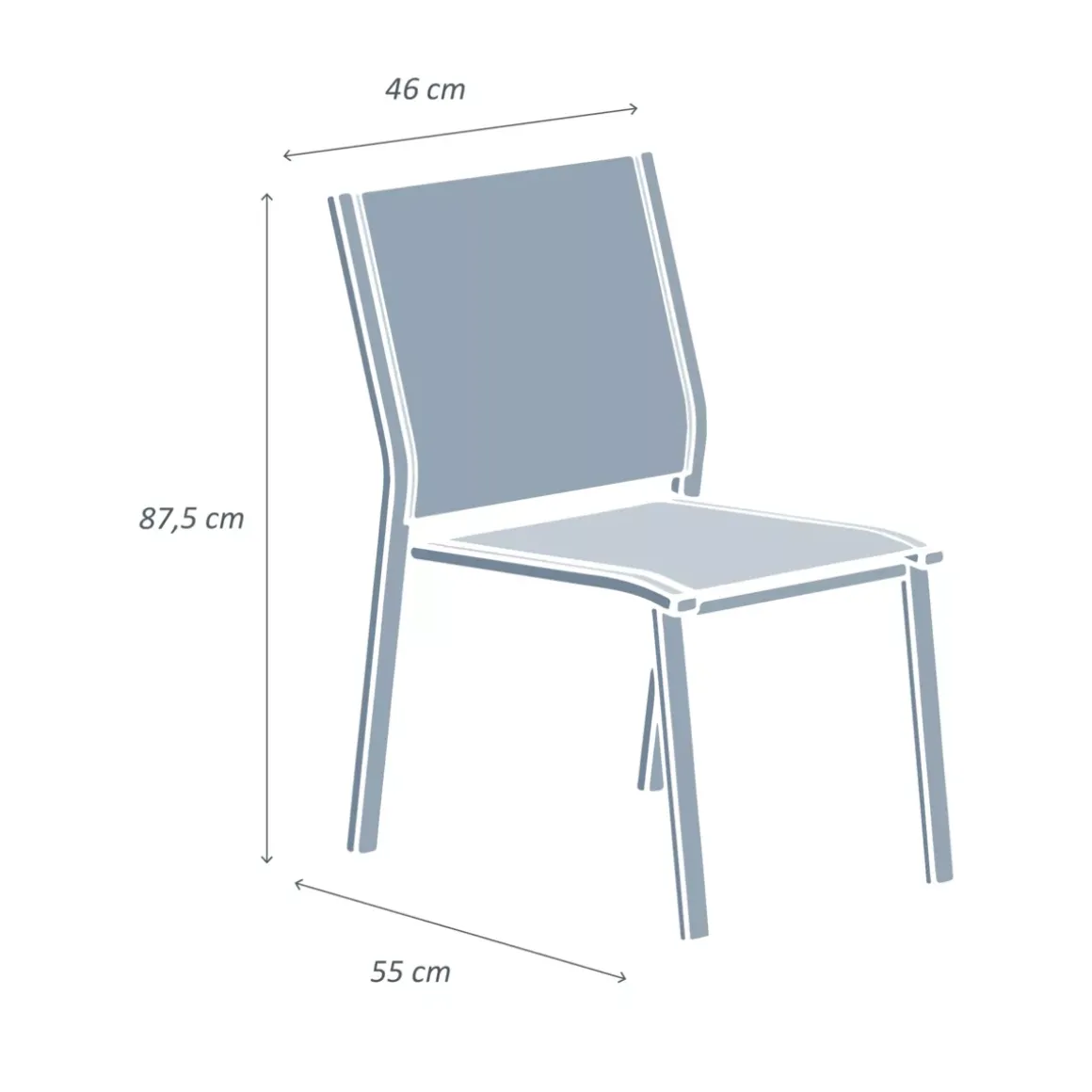 Sedia da giardino impilabile Alluminio Murano Bianco/Tortora