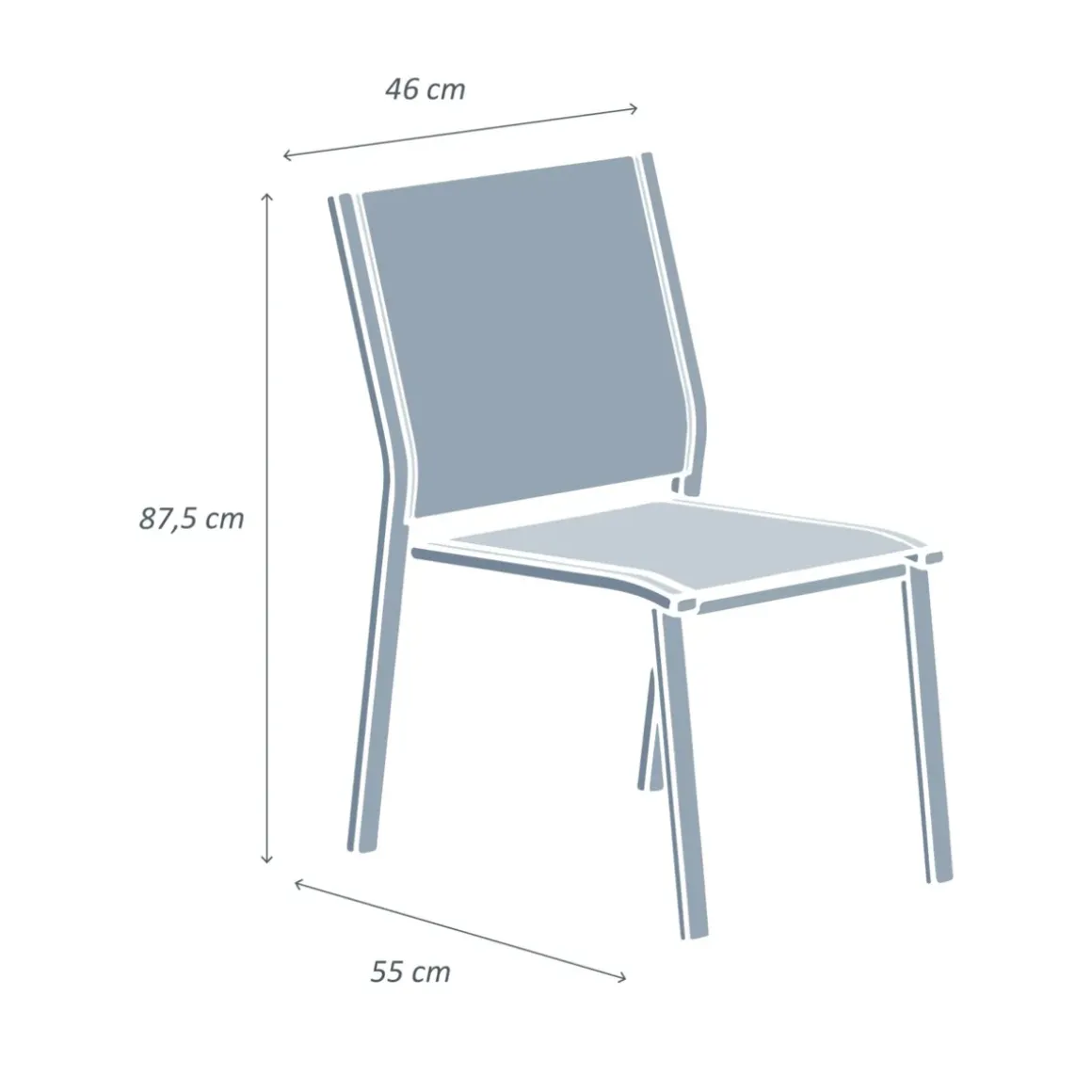 Sedia da giardino impilabile Alluminio Murano Bianco/Tortora