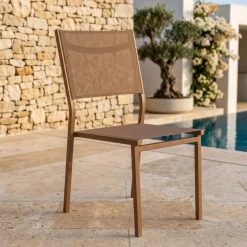 Sedia da giardino impilabile in alluminio Murano Bronzo