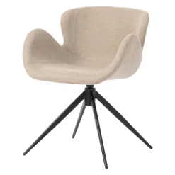 Sedia-Sedia da pranzo girevole con braccioli in tessuto testurizzato (Altezza seduta 46cm) Pema