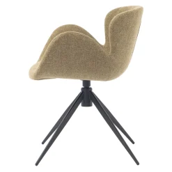 Sedia-Sedia da pranzo girevole con braccioli in tessuto testurizzato (Altezza seduta 46cm) Pema