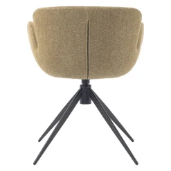 Sedia-Sedia da pranzo girevole con braccioli in tessuto testurizzato (Altezza seduta 46cm) Pema