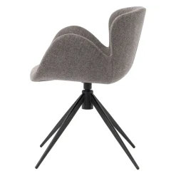 Sedia-Sedia da pranzo girevole con braccioli in tessuto testurizzato (seduta 46cm) Pema