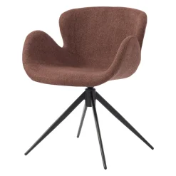 Sedia-Sedia da pranzo girevole con braccioli in tessuto testurizzato (seduta 46cm) Pema Bordeaux