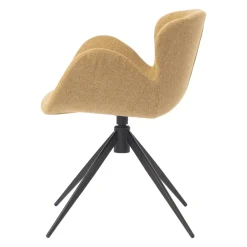 Sedia-Sedia da pranzo girevole con braccioli in tessuto testurizzato (Altezza seduta 46cm) Pema Miele