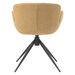 Sedia-Sedia da pranzo girevole con braccioli in tessuto testurizzato (Altezza seduta 46cm) Pema Miele