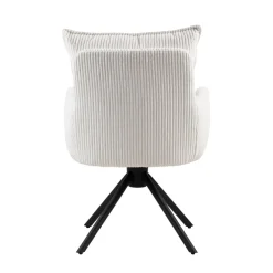 Sedia-Sedia da pranzo girevole in velluto a coste (seduta 48 cm) Nuva Bianca
