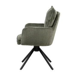 Sedia-Sedia da pranzo girevole in velluto a coste (seduta 48 cm) Nuva