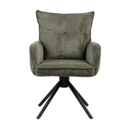 Sedia-Sedia da pranzo girevole in velluto a coste (seduta 48 cm) Nuva