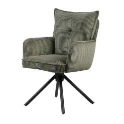 Sedia-Sedia da pranzo girevole in velluto a coste (seduta 48 cm) Nuva