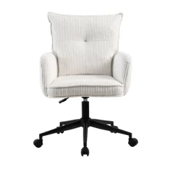 Poltrone-Sedia da ufficio con ruote in velluto a coste regolabile in altezza (seduta da 46 a 54 cm) Nuva