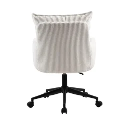 Poltrone-Sedia da ufficio con ruote in velluto a coste regolabile in altezza (seduta da 46 a 54 cm) Nuva