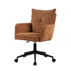 Poltrone-Sedia da ufficio con ruote in velluto a coste regolabile in altezza (seduta da 46 a 54 cm) Nuva