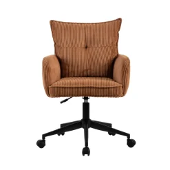 Poltrone-Sedia da ufficio con ruote in velluto a coste regolabile in altezza (seduta da 46 a 54 cm) Nuva
