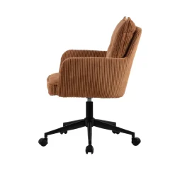 Poltrone-Sedia da ufficio con ruote in velluto a coste regolabile in altezza (seduta da 46 a 54 cm) Nuva