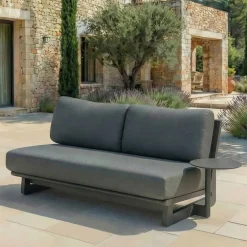 Set angolare da giardino in alluminio 5 posti 5 pezzi Long Beach Grigio antracite