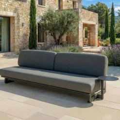 Set angolare da giardino in alluminio 5 posti Long Beach Grigio antracite