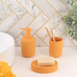 TENDANCE Accessori Bagno-Set bicchiere distributore e porta sapone in grès Timeless