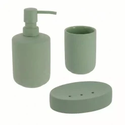 TENDANCE Accessori Bagno-Set bicchiere distributore e porta sapone in grès Timeless