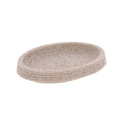 TENDANCE Accessori Bagno-Set bicchiere distributore e porta sapone in poliresina effetto sabbia Lina