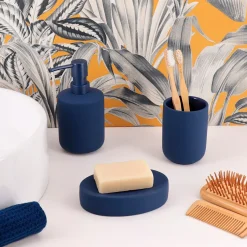 TENDANCE Accessori Bagno-Set bicchiere, portasapone e dispenser in grès Timeless