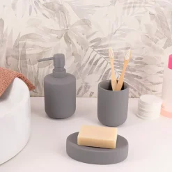 TENDANCE Accessori Bagno-Set bicchiere portasapone e distributore in grès Timeless