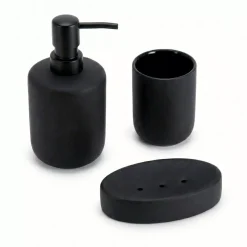 TENDANCE Accessori Bagno-Set bicchiere portasapone e distributore in grès Timeless
