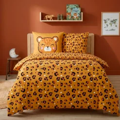 Set copripiumino e due federe per bambini in cotone (200 x 200 cm) Lola Caramel