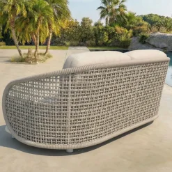 Set da giardino effetto rattan e alluminio 4 posti 5 pezzi Riviera Beige